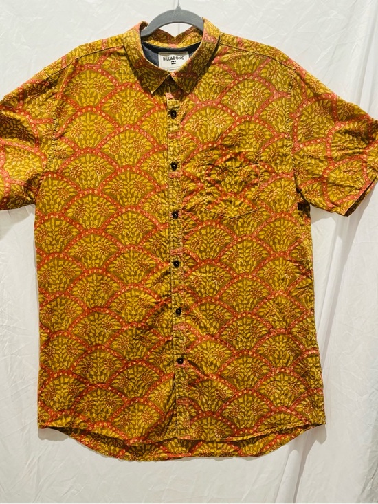 Billabong Other - Billabong Vintage Button-Down Short Sleeve Men's Cotton Shirt Yellow Orange XL